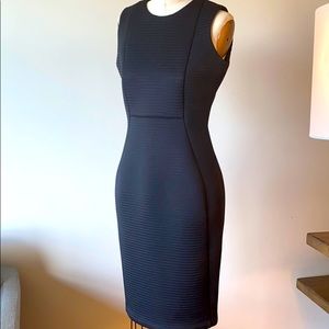 Black midi stretch dress